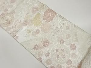 900織佐賀錦花車に華文・花々模様織出し袋帯